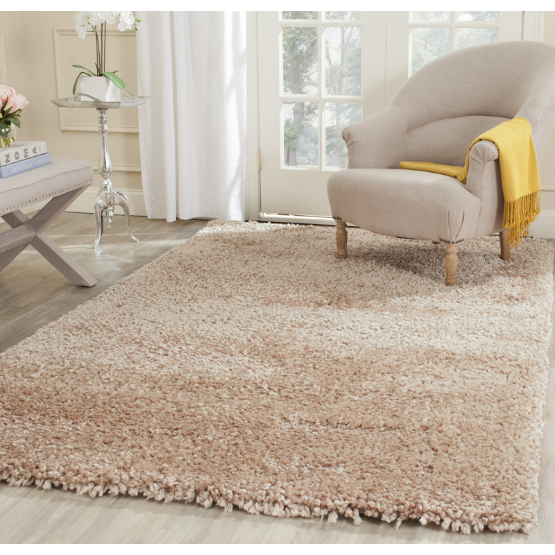 Tapis beige à poil long Anacortes, Rectangle 8 pi 6 po x 12 pi
