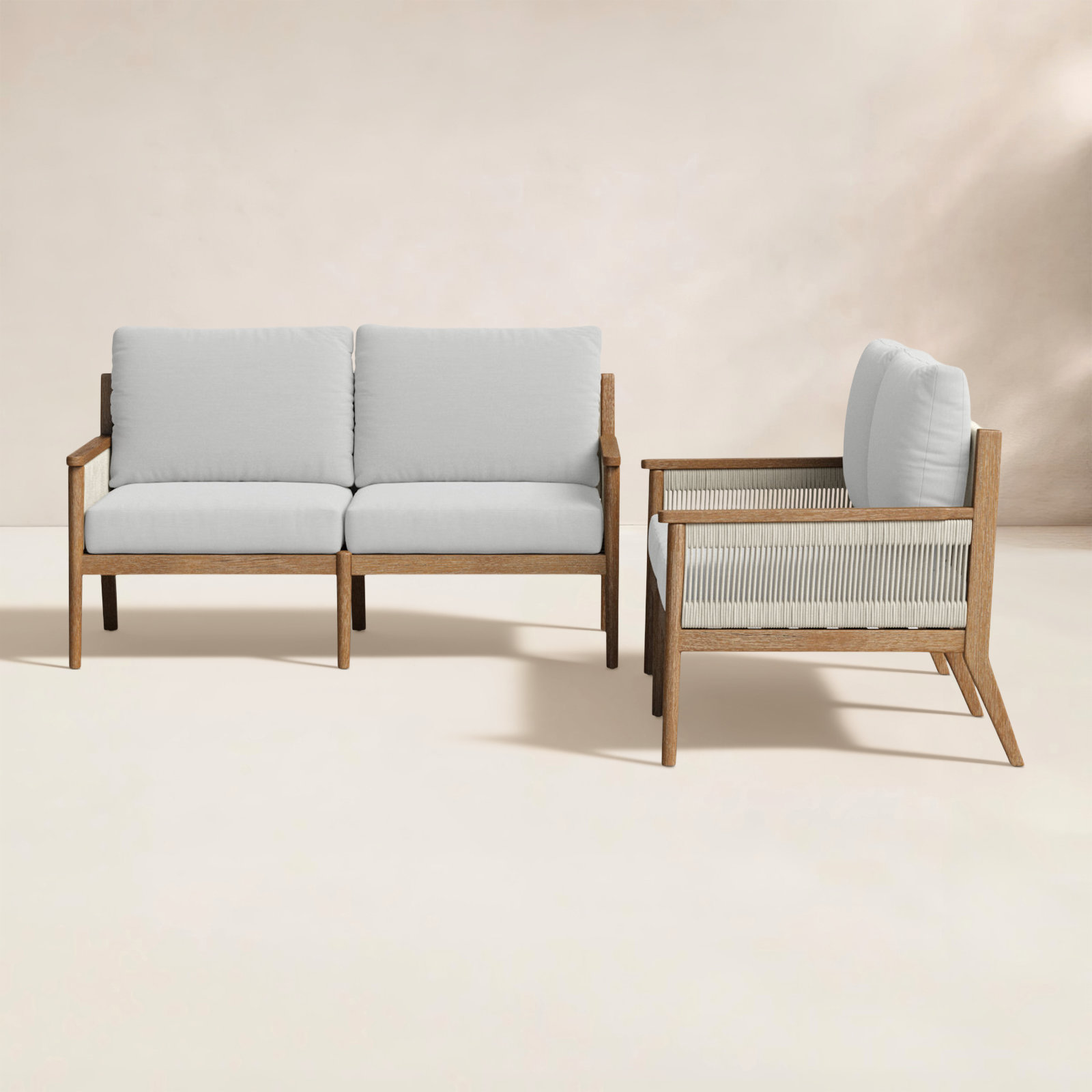 Rydell 55" Acacia Patio Loveseat