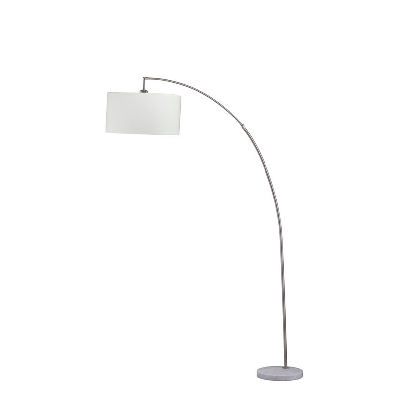 86" Tall Metal Floor Arc Lamp, Multicolor, White