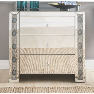 Levon 35'' Glass Top Console Table