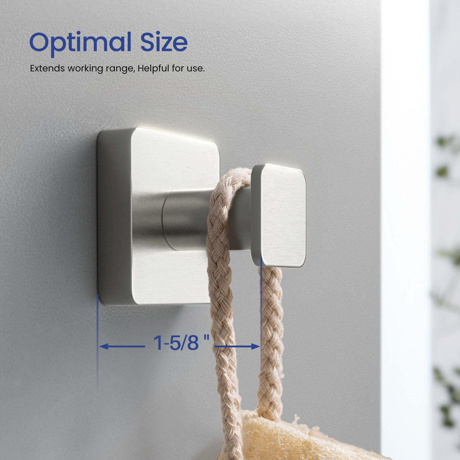 Blaze Wall-Mounted Robe Hook, Brushed Nickel