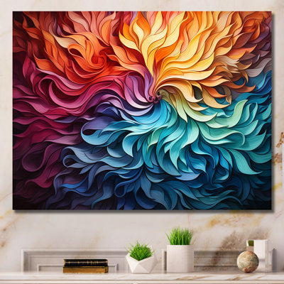 Multicolor Op Art Chromatic Whirlpool - Op Art Canvas Print Wall Art