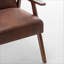 Fauteuil d'appoint brun Mid-Century moderne, structure en bois massif de revêtement en microfibre, siège supplémentaire pour adultes pour le salon-2032967859