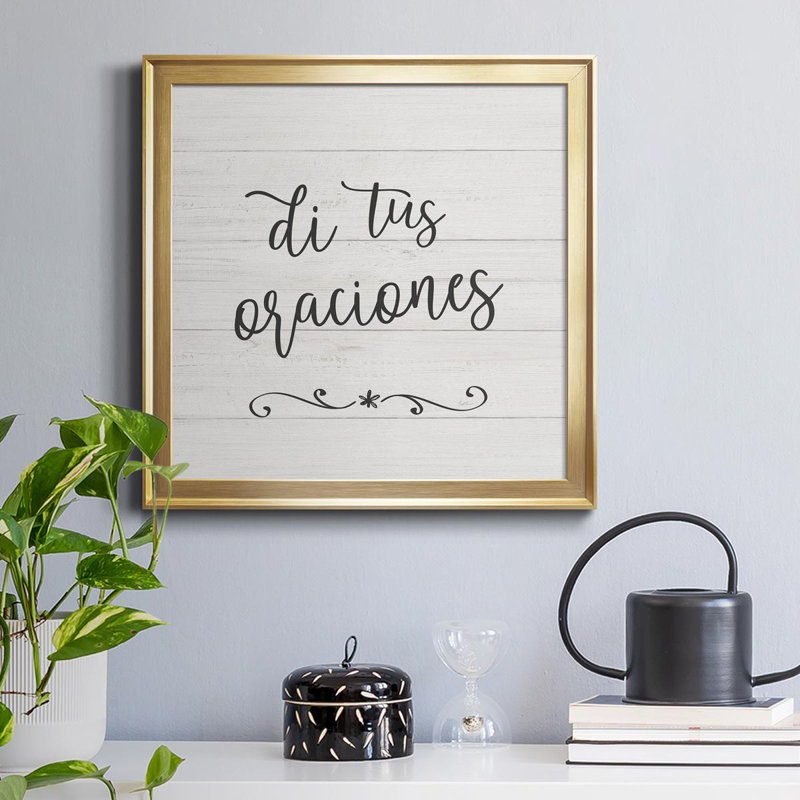 Oraciones - Art textuel sur toile, Or, H 30,5 po x l 30,5 po x P 1,5 po