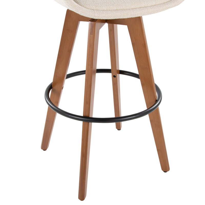 Whitacre Fixed-Height Bar & Counter Stool, Bar Stool (29" Seat Height), Cream Tweed
