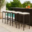 Tabouret de bar d'extérieur Vian, poly rotin, polyester-106426843-106426844-106426847