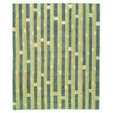 Box Step Wool Striped Area Rug in Beige/Gray