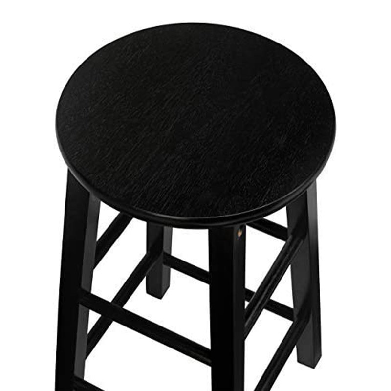 Solid Wood Accent Stool, Black