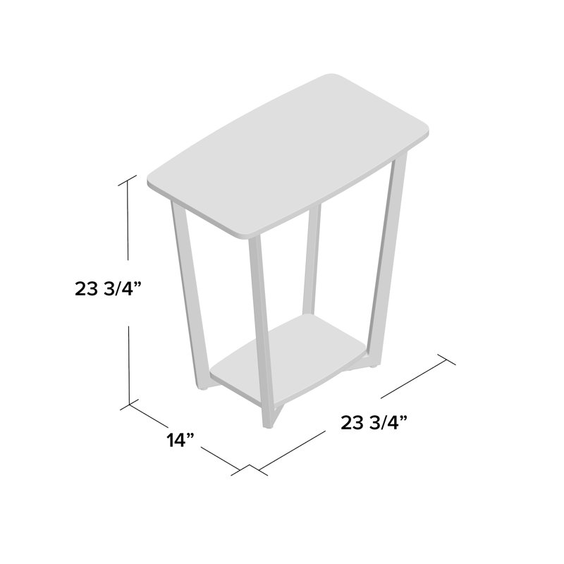 Table de bout avec rangement Asyra, Gris patiné / noir