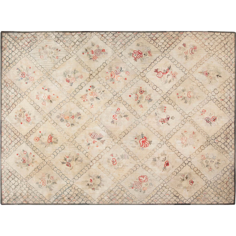 Vintage One-of-a-Kind Rectangle 8'9" X 11'10" Hand Knotted Area Rug