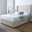 Cream Plush Milan Bed & Mattress Sets - Divan Bed Base with Wingback Headboard & 2 Storage Drawers - Bedroom Furniture-110315524