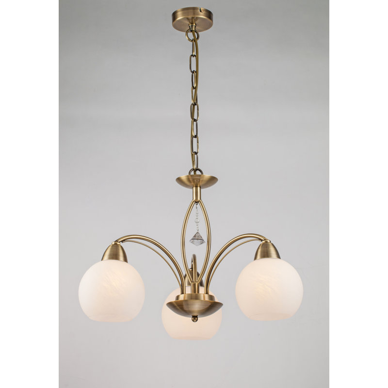 Isabella 3 - Light Shaded Chandelier, Antique Brass