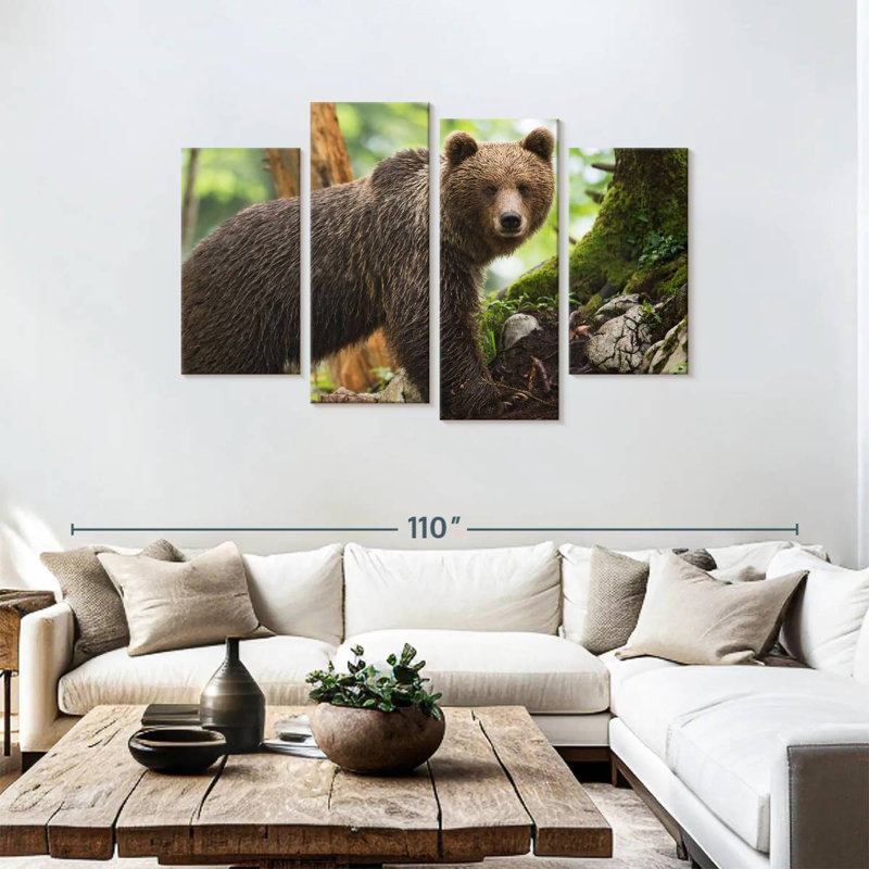 Brampt Wet Grizzly Bear, 48"H x 75"W