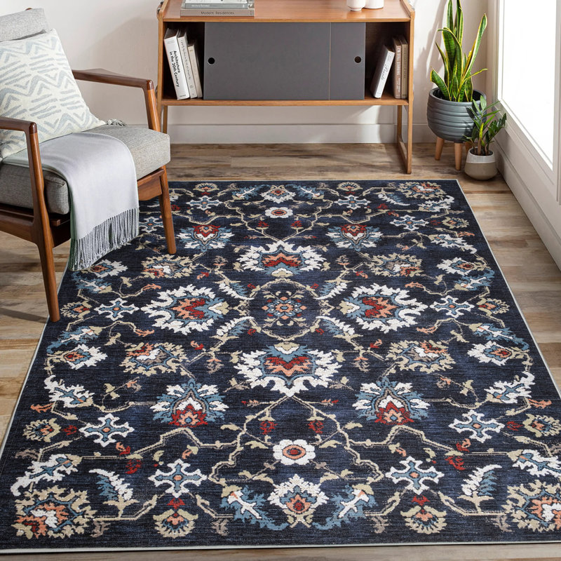 Tapis rectangulaire Rhodella avec envers antidérapant, Rectangle 5 pi x 7 pi 1 po