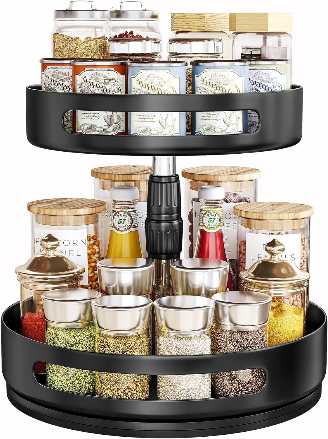 Lazy Susan Spice Rack Organizer 2-Tier Lazy Susan Spice Organizer