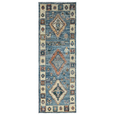 New Turkmen Afghan One-of-a-Kind Runner 2'8" X 7'11" Area Rug