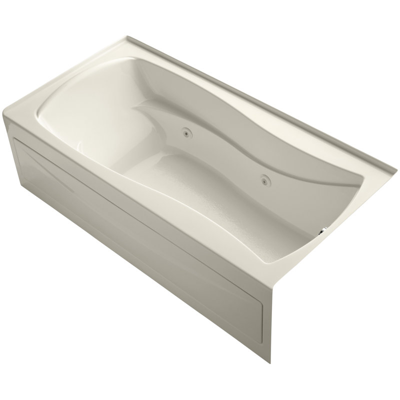 Mariposa® 72" x 36" Whirpool Bathtub, White, Right