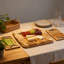 Natural Bamboo Cheese Board Set With Slate Plate & Knife Set