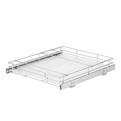 Tiroirs coulissants en acier de l 18,11 po x P 20,98 po, idéaux pour la cuisine, la salle de bain ou le garde-manger, finition chromée, tablettes de rangement durables pour les armoires de base