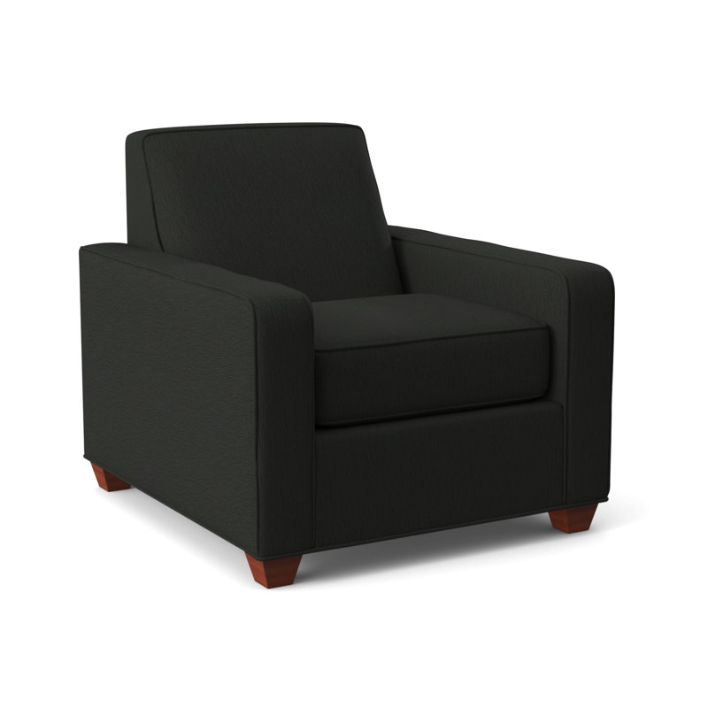 Fauteuil large de 34,5 po Avery, Cardigan charbon, BM cerise