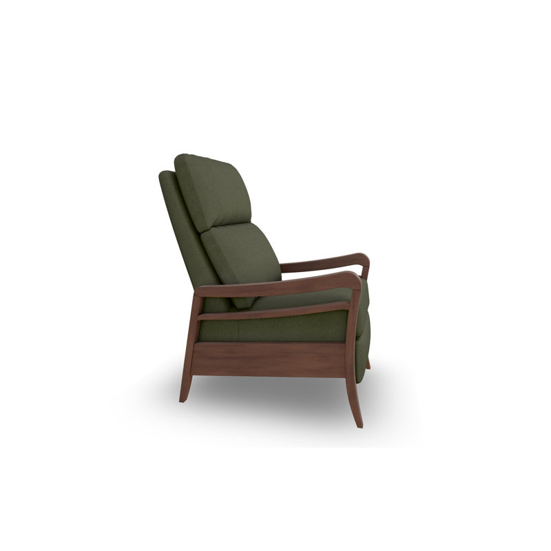 Modern High Leg Recliner, Dark Walnut, Loden