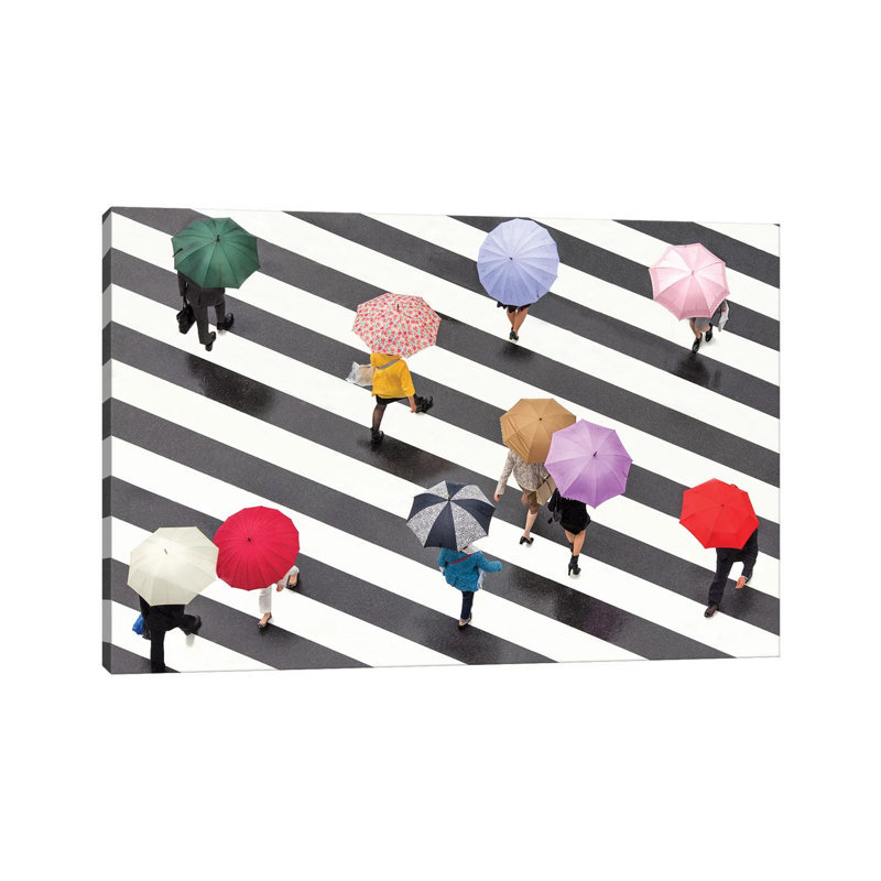 Colorful Umbrellas In Shibuya, Tokyo, Japan 1 Piece Wrapped Canvas Wall Art, 30.48 cm H x 45.72 cm W