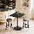 Bistro Pub Table Square Adjustable Height Cocktail Bar Table with Metal Base and Wooden Table Top-1961749409-1957440565
