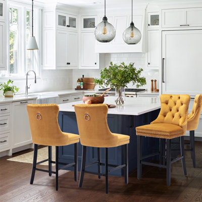 Coutee Upholstered Velvet Counter Stool