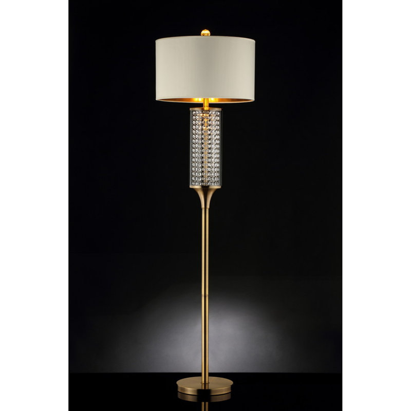 Elegant Crystal Table Lamp Metal Frame Converts Any Room
