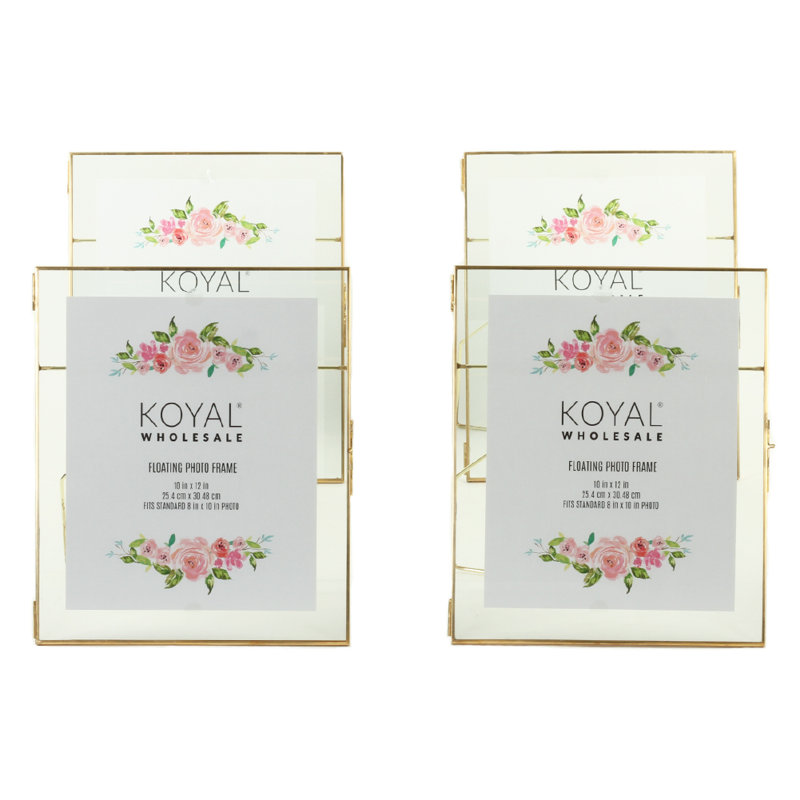 Scituate Glass Gilded Floater Picture Frame, Gold