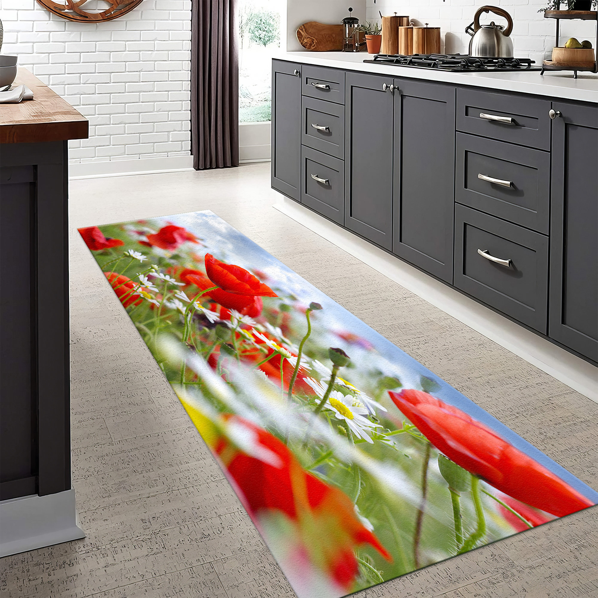 kayra export Floral-Printed Non Woven Soft Rug with Delicate Pastel ...
