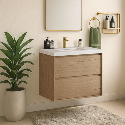 Melihcan 30 Inch Floating Wall-mounted Bahtroom Vanity With Single Sink