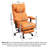 Orange Leather Swivel Office Chair with Recliner
