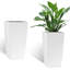 Pot à fleurs en plastique blanc de 30 pouces avec hydratation automatique et fonction d'auto-arrosage en polypropylène de style simple