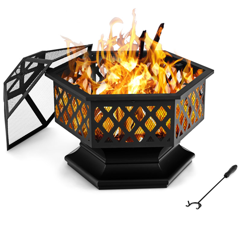 Leonard Hexagon Iron Wood Burning Smokeless Fire Pit
