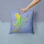  Coussin Octopus on Blue 14 "