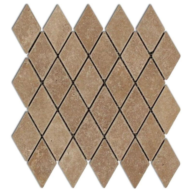 2" x 4" Travertine Grid Mosaic Wall & Floor Tile