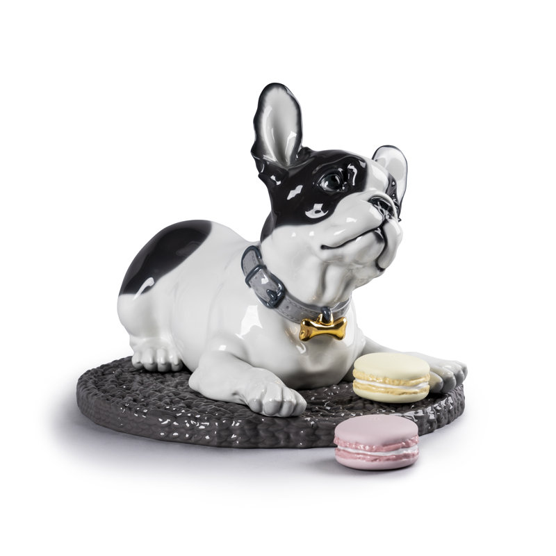 French Bulldog with Macarons Dog Figurine
