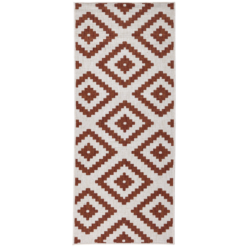 Malta Flatweave Orange/Cream Rug, Runner 80 x 250 cm