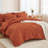Andency Oversized Queen Comforter Set Burnt Orange - 7 Pieces Bed in a Bag Oversized Queen Boho Terracotta Bedding Comforter Sets, Rust Tufted Bed Set with Comforter, Sheets, Pillowcases & Shams-124621806-124621815