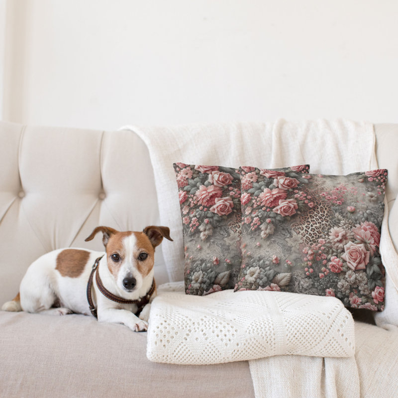 429925_Ambesonne, housse de coussin à imprimé léopard, ensemble de 2 rosiers médiévaux, H 20 po x l 20 po