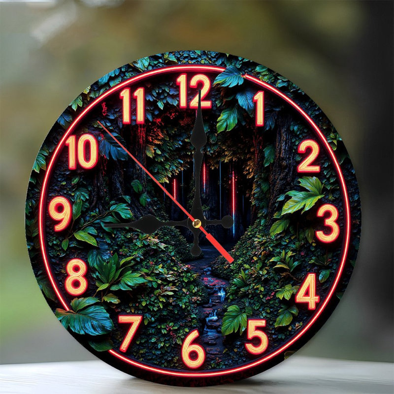 Décoration murale horloge néon