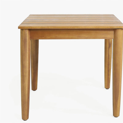 Ensemble d'extérieur en bois d'acacia: 2 fauteuils club + table d'appoint à lattes rustiques