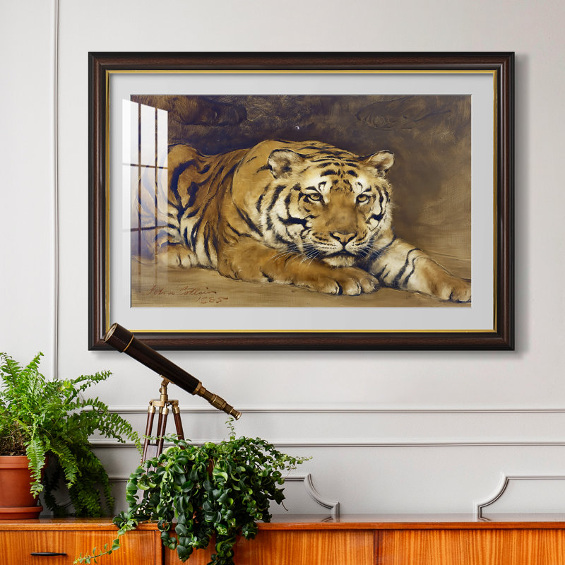 Étude d'un tigre pour Circé, 1885 - John Collier - Estampe encadrée sur mesure, 24x34 INNER SIZE, Framed Print with Mat