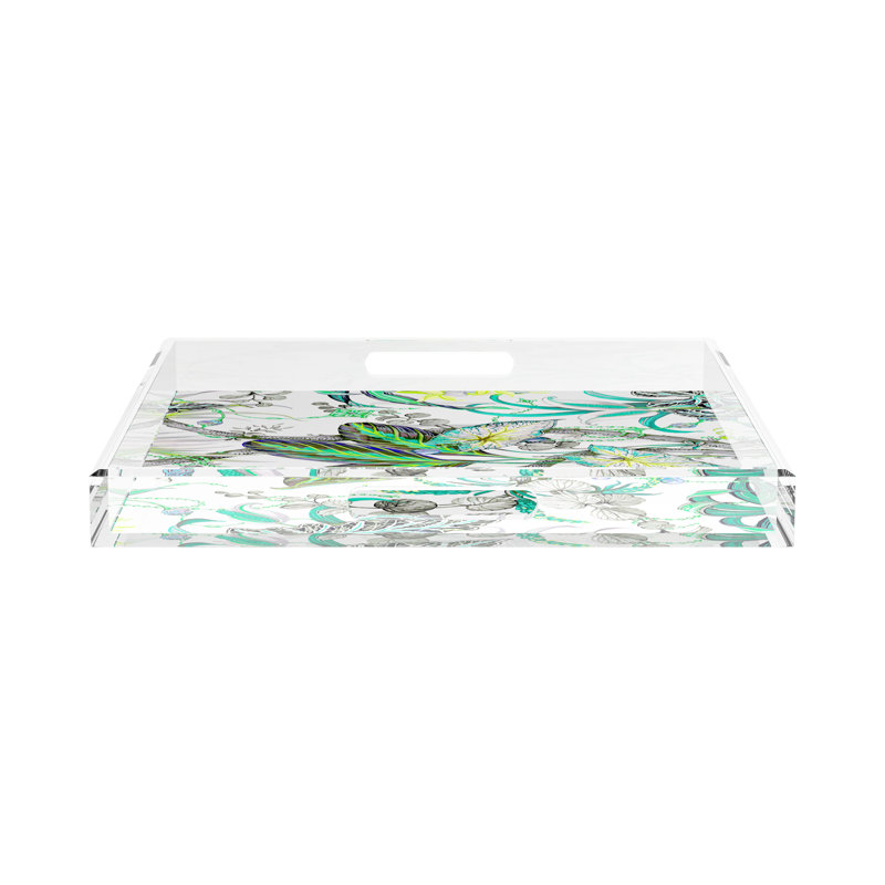Plateau décoratif Amazonia, Tourmaline, L 18 po x P 18 po x H 2 po