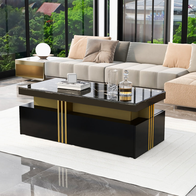 Chalsea Coffee Table with Storage, Black