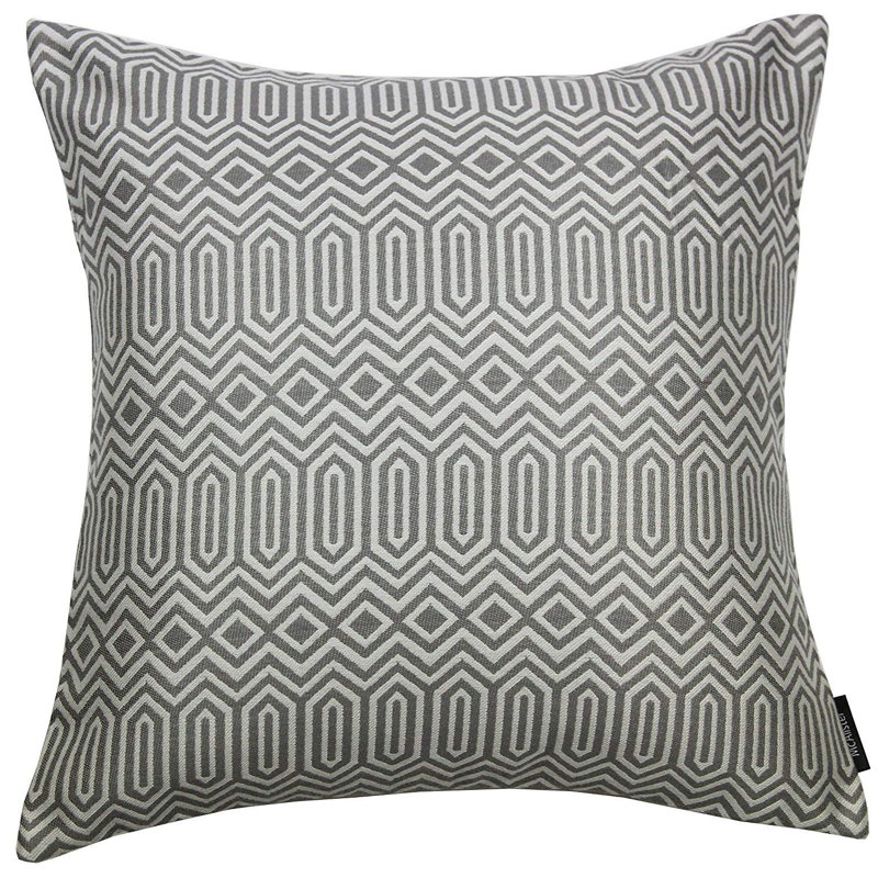 Cynthia Geometric Square Pillow Cover, 60 x 60 cm, Grey