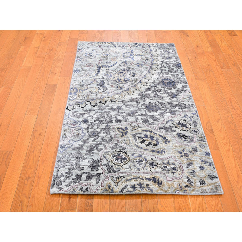 Jahed One-of-a-Kind Rectangle 3'0" X 5'3" New Age Area Rug in Grey