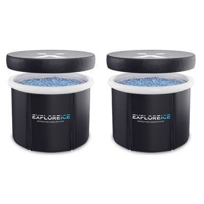 Ensemble de 2 baignoires plongeantes Explore Ice Bath Pro Max XL, noir / blanc