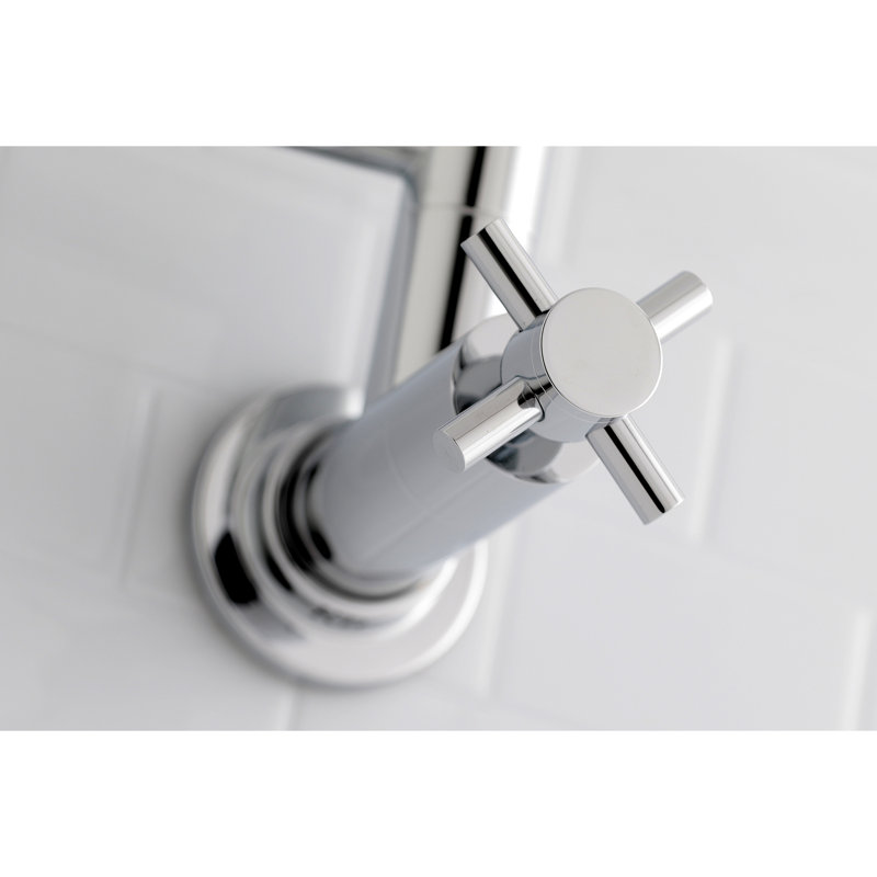 Kingston Brass Concord Two-Handle 1-Hole Wall Mount Pot Filler Faucet, Polished Chrome